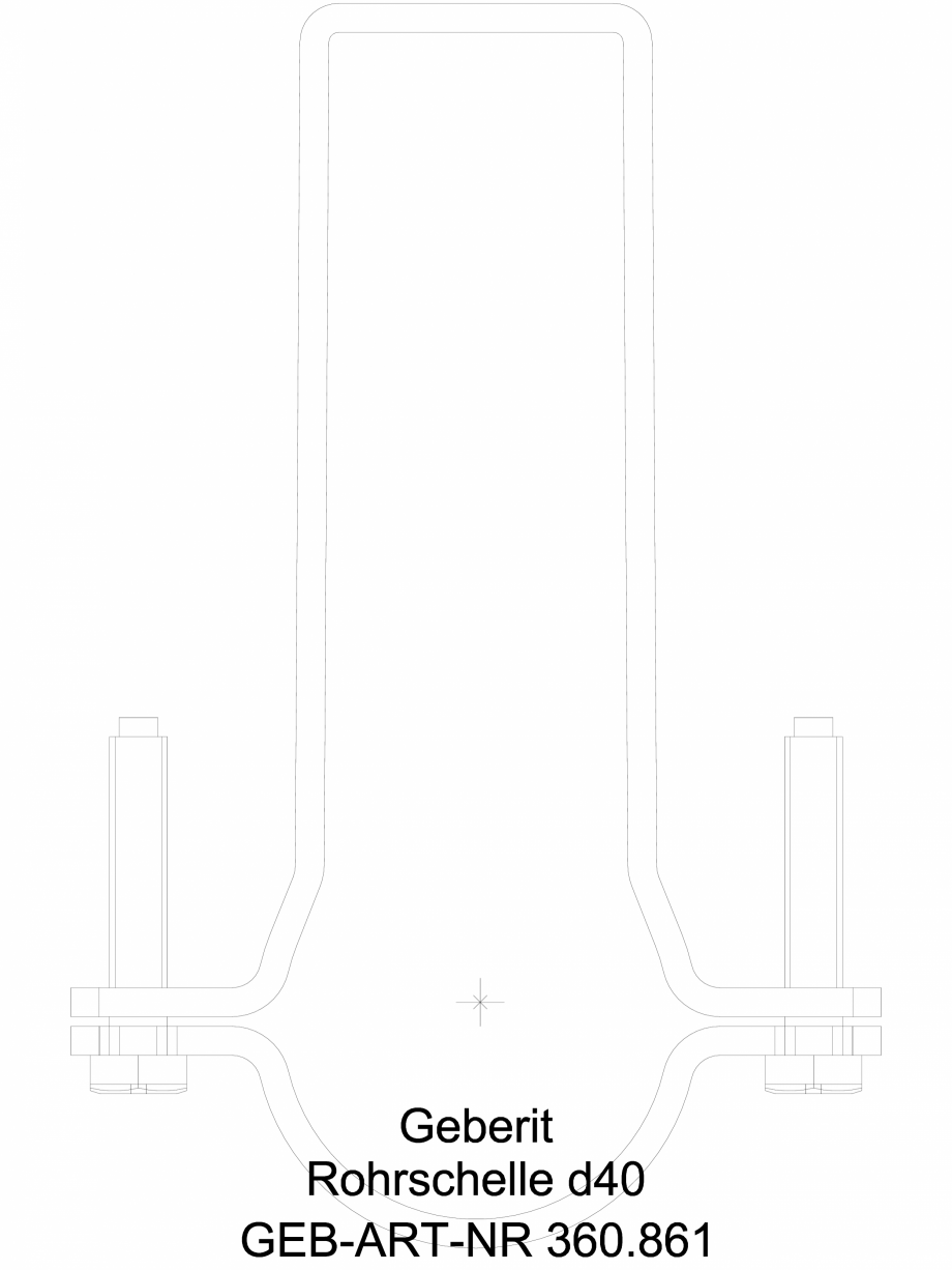 Pagina 1-CAD-DWG Bratara pentru teava Geberit Pluvia cod 360.861.00.1_A GEBERIT Detaliu de produs 