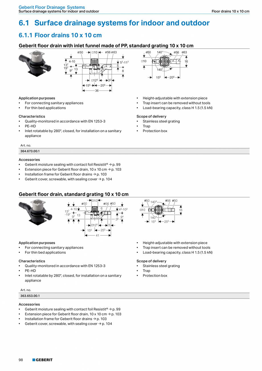 Pagina 98-Sisteme de conducte Geberit 2015-2016 GEBERIT Catalog, brosura Engleza base	unit	with	contact	rim...