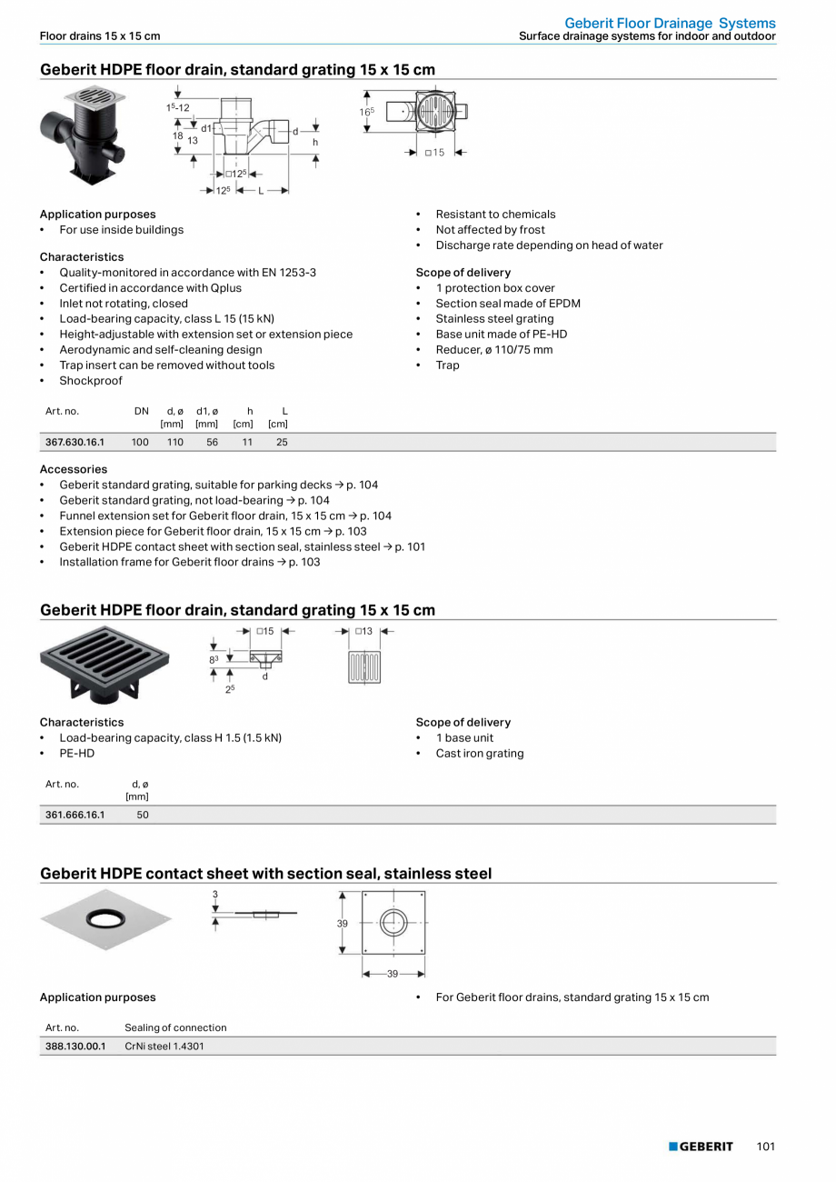 Pagina 101-Sisteme de conducte Geberit 2015-2016 GEBERIT Catalog, brosura Engleza ical data
Maximum	head	of...