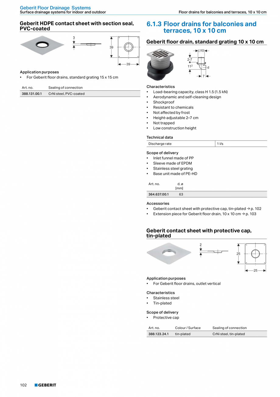 Pagina 102-Sisteme de conducte Geberit 2015-2016 GEBERIT Catalog, brosura Engleza it Pluvia Roof Drainage...