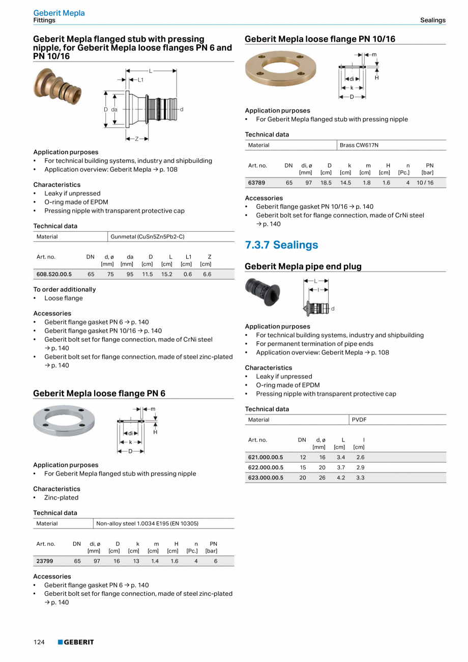 Pagina 124-Sisteme de conducte Geberit 2015-2016 GEBERIT Catalog, brosura Engleza  For	building	drainage
•	...