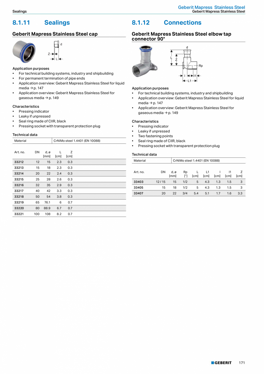 Pagina 171-Sisteme de conducte Geberit 2015-2016 GEBERIT Catalog, brosura Engleza 	in	accordance	with	Qplus
•...