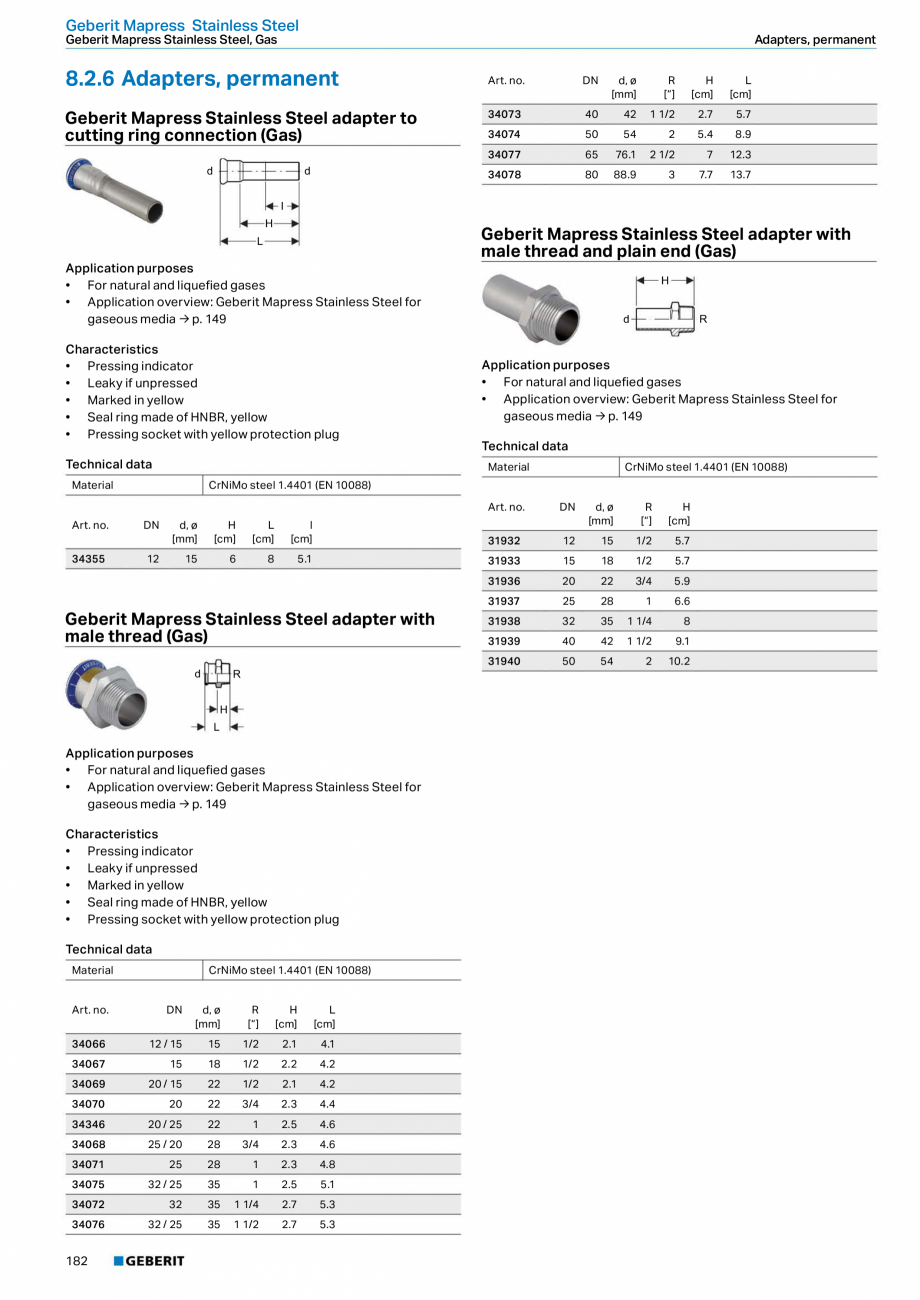 Pagina 182-Sisteme de conducte Geberit 2015-2016 GEBERIT Catalog, brosura Engleza 	/	1000	kPa

ü

ü

For...