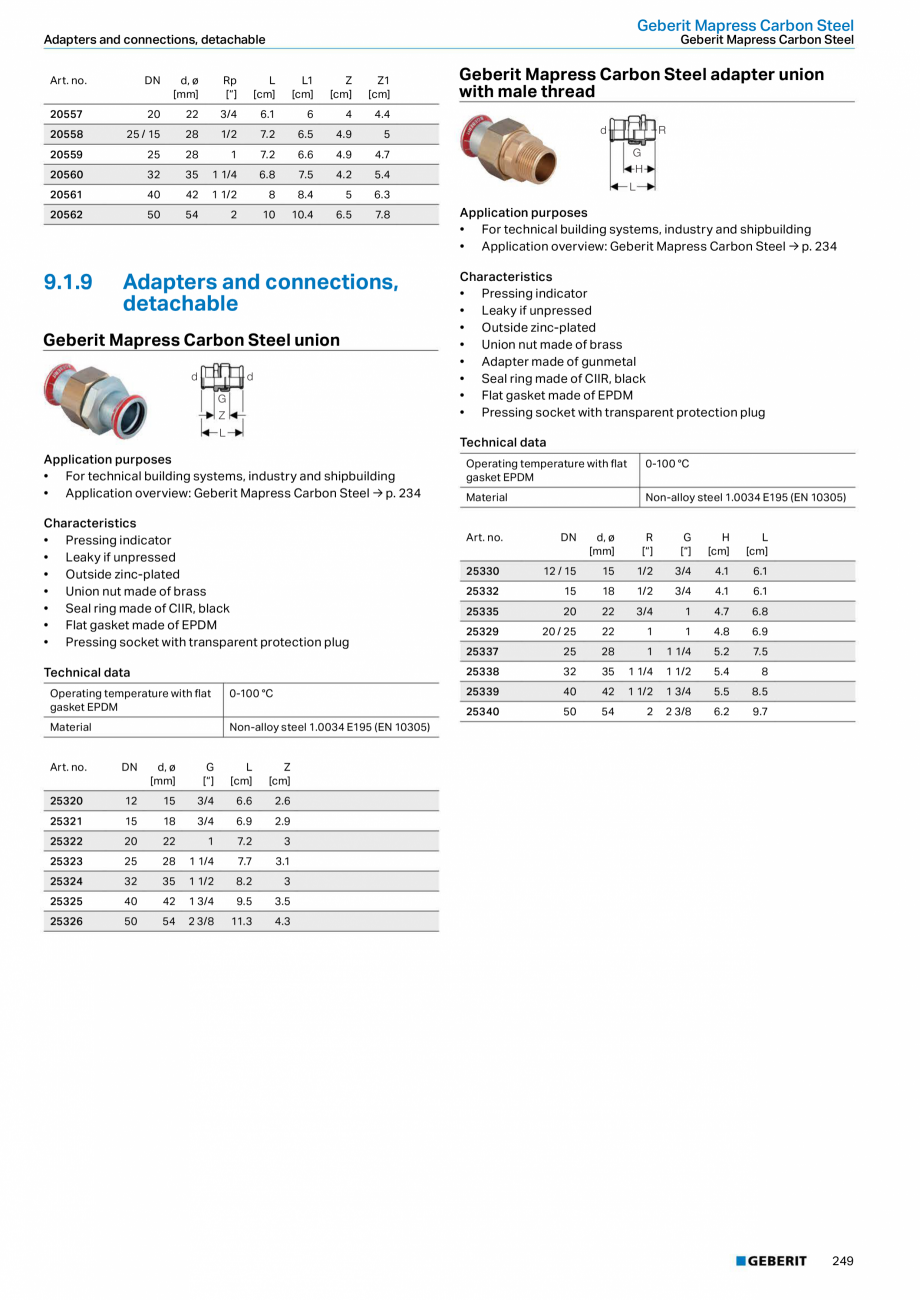 Pagina 249-Sisteme de conducte Geberit 2015-2016 GEBERIT Catalog, brosura Engleza  . . . . . . . . . . . . . . ...