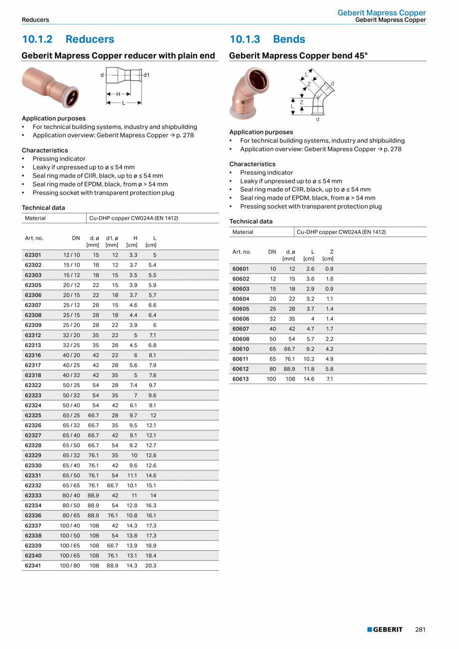 Pagina 281-Sisteme de conducte Geberit 2015-2016 GEBERIT Catalog, brosura Engleza on	overview:	Geberit	Mapress	...