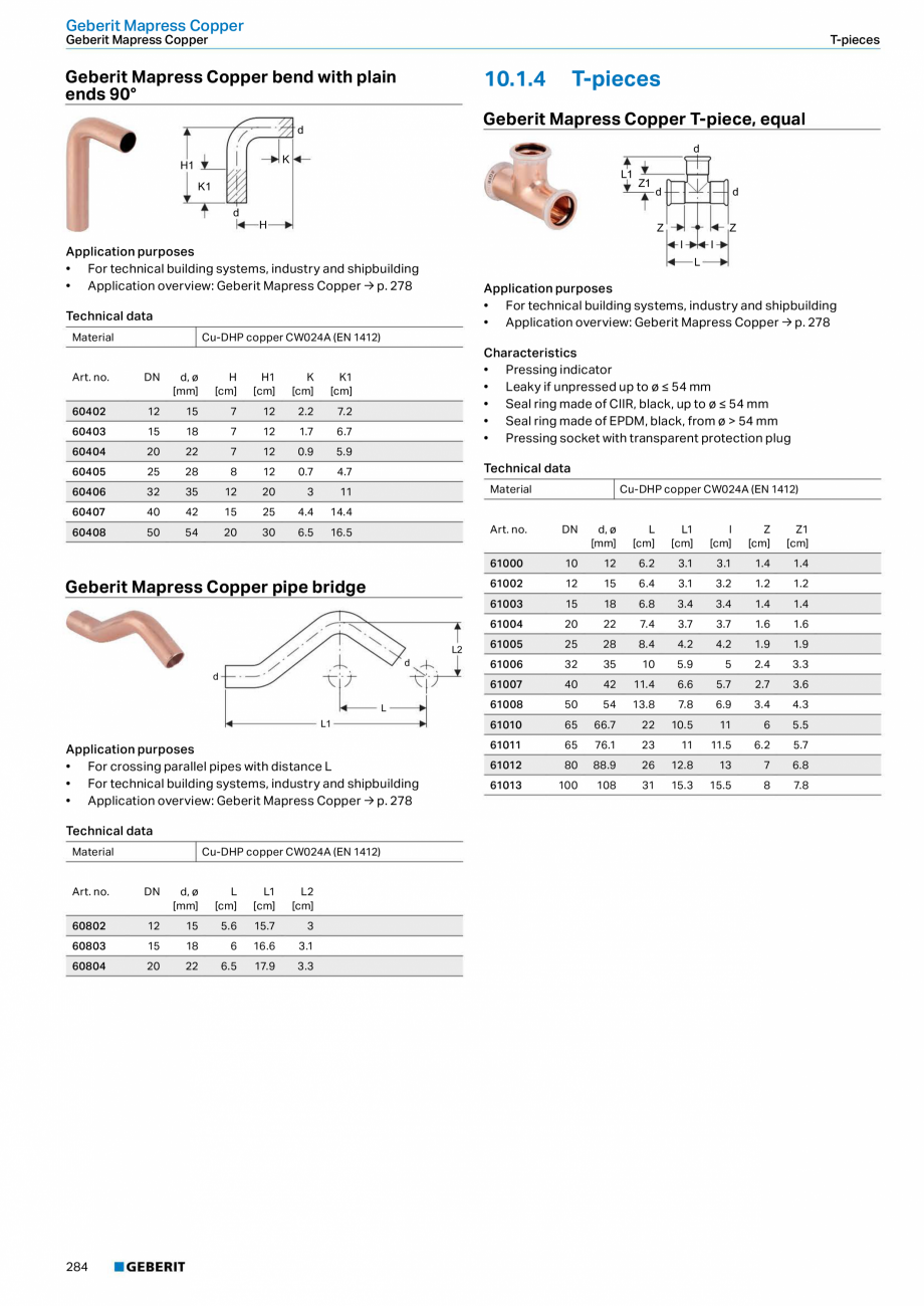 Pagina 284-Sisteme de conducte Geberit 2015-2016 GEBERIT Catalog, brosura Engleza Mapress Stainless Steel

8.1....