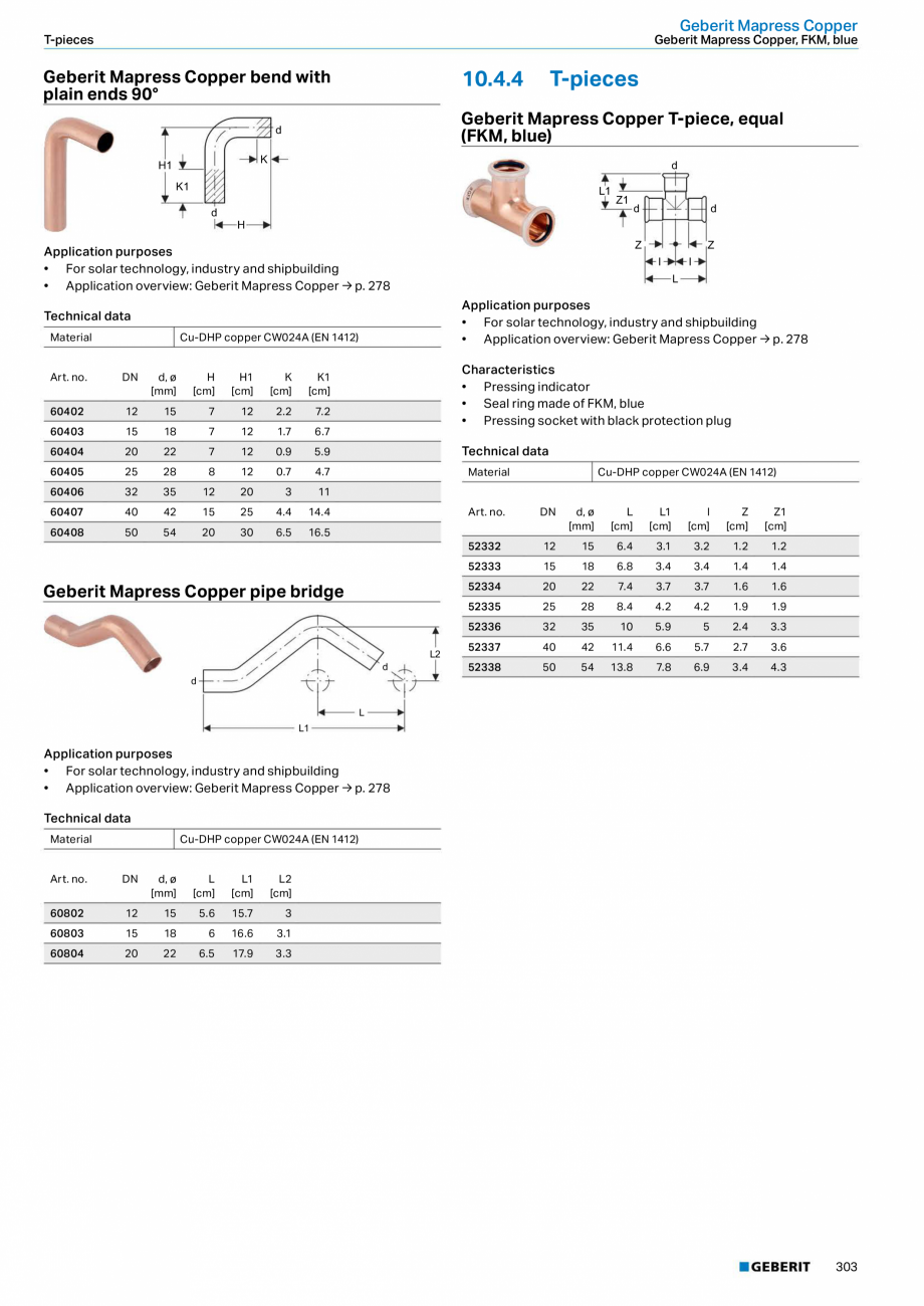 Pagina 303-Sisteme de conducte Geberit 2015-2016 GEBERIT Catalog, brosura Engleza ss	Stainless	Steel	for	...