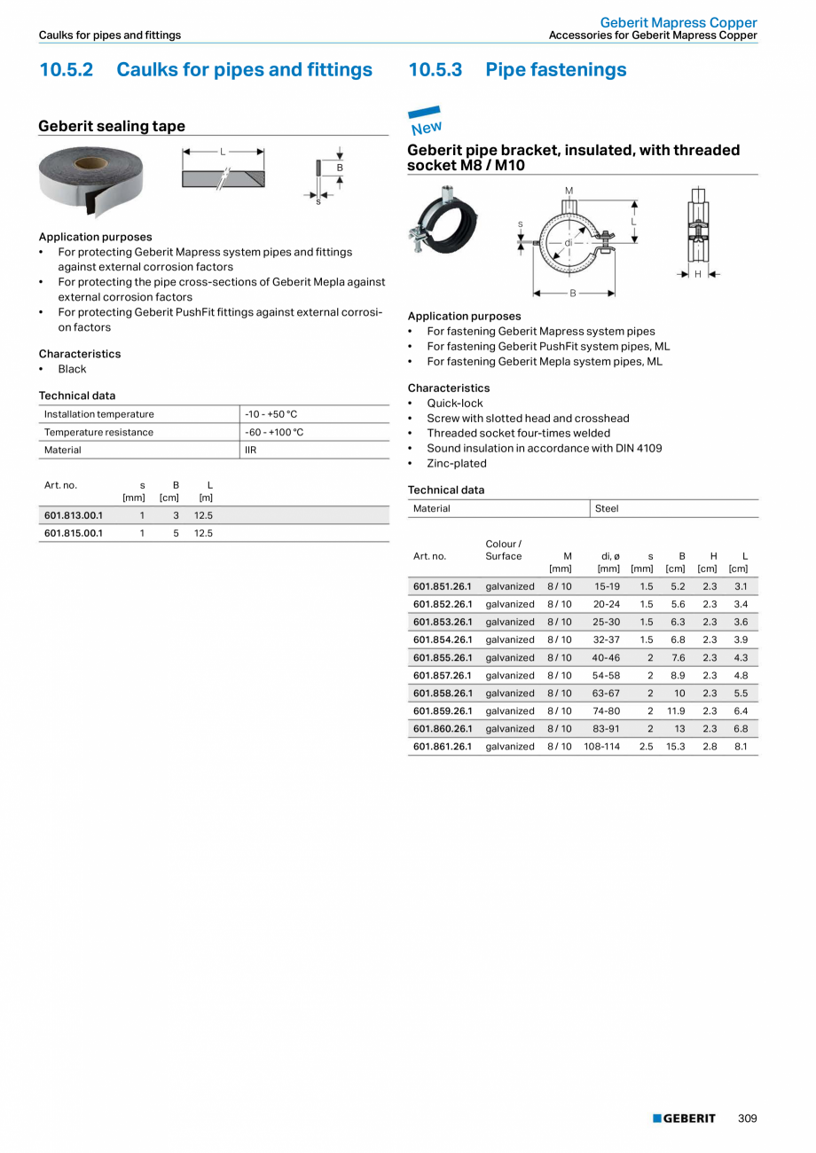 Pagina 309-Sisteme de conducte Geberit 2015-2016 GEBERIT Catalog, brosura Engleza 	Stainless	Steel	axial...