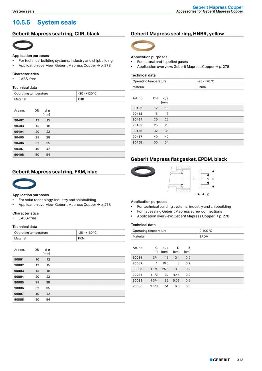 Pagina 313-Sisteme de conducte Geberit 2015-2016 GEBERIT Catalog, brosura Engleza Rp
l

l1
L1

Application...