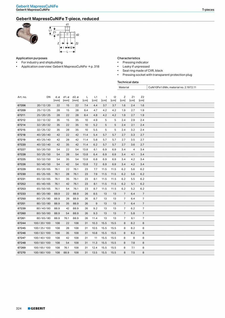 Pagina 324-Sisteme de conducte Geberit 2015-2016 GEBERIT Catalog, brosura Engleza  Stainless Steel bend with...