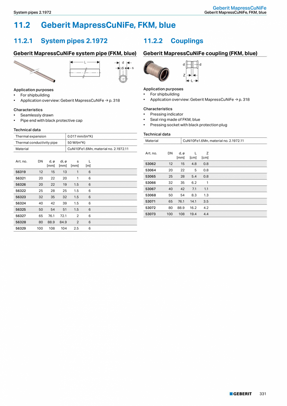 Pagina 331-Sisteme de conducte Geberit 2015-2016 GEBERIT Catalog, brosura Engleza cm]

l2
[cm]

Z
[cm]

Z1
[cm]...