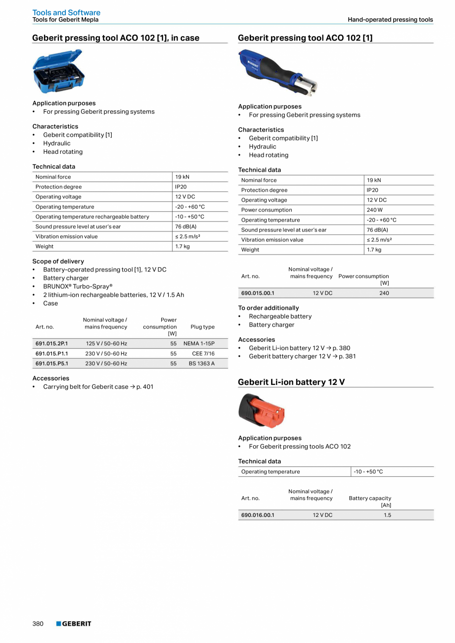 Pagina 380-Sisteme de conducte Geberit 2015-2016 GEBERIT Catalog, brosura Engleza 
•	 Geberit	bolt	set	for...