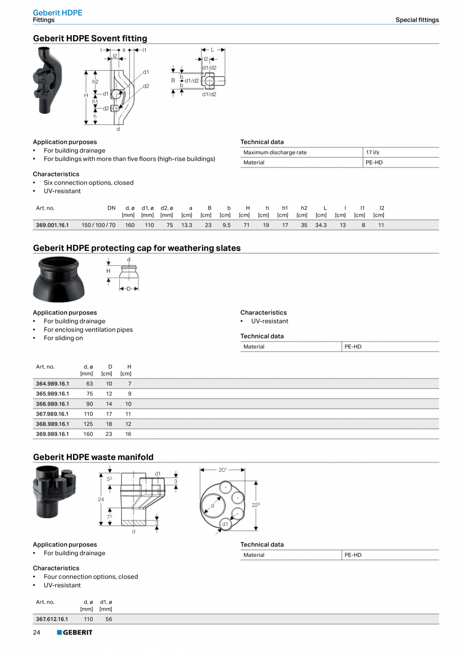 Pagina 20 - Sistem de drenaj Geberit HDPE GEBERIT Fisa tehnica Engleza or	building	drainage	
...