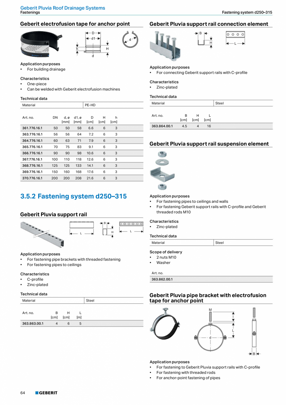Pagina 12-Sistem de drenaj acoperis Geberit Pluvia GEBERIT Fisa tehnica Engleza ertical
•	 Straight...