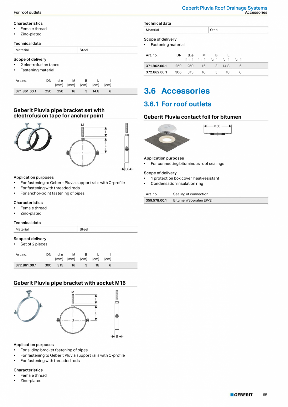 Pagina 13-Sistem de drenaj acoperis Geberit Pluvia GEBERIT Fisa tehnica Engleza of	
PE-HD
•	 Outlet	grating	...