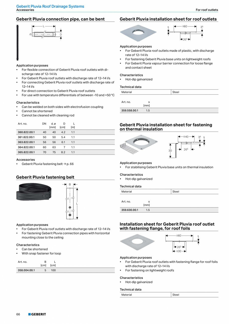 Pagina 14-Sistem de drenaj acoperis Geberit Pluvia GEBERIT Fisa tehnica Engleza let	vertical
•	 Straight...