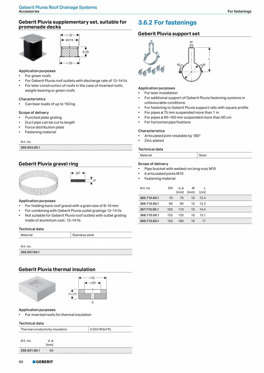 Pagina 16-Sistem de drenaj acoperis Geberit Pluvia GEBERIT Fisa tehnica Engleza nance-free	clamping	flange...
