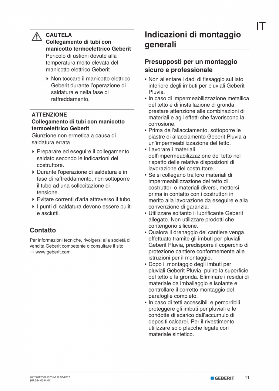 Pagina 11-Instructiuni de instalare - receptor de terasa  GEBERIT Geberit Pluvia Instructiuni montaj,...