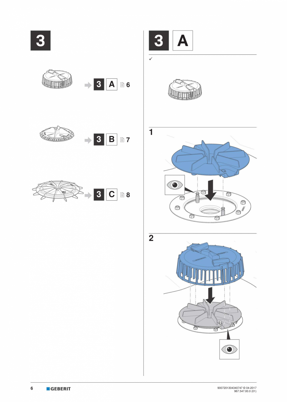 Pagina 6 - Scheme pentru instalare - receptor de terasa  GEBERIT Geberit Pluvia Instructiuni montaj,...