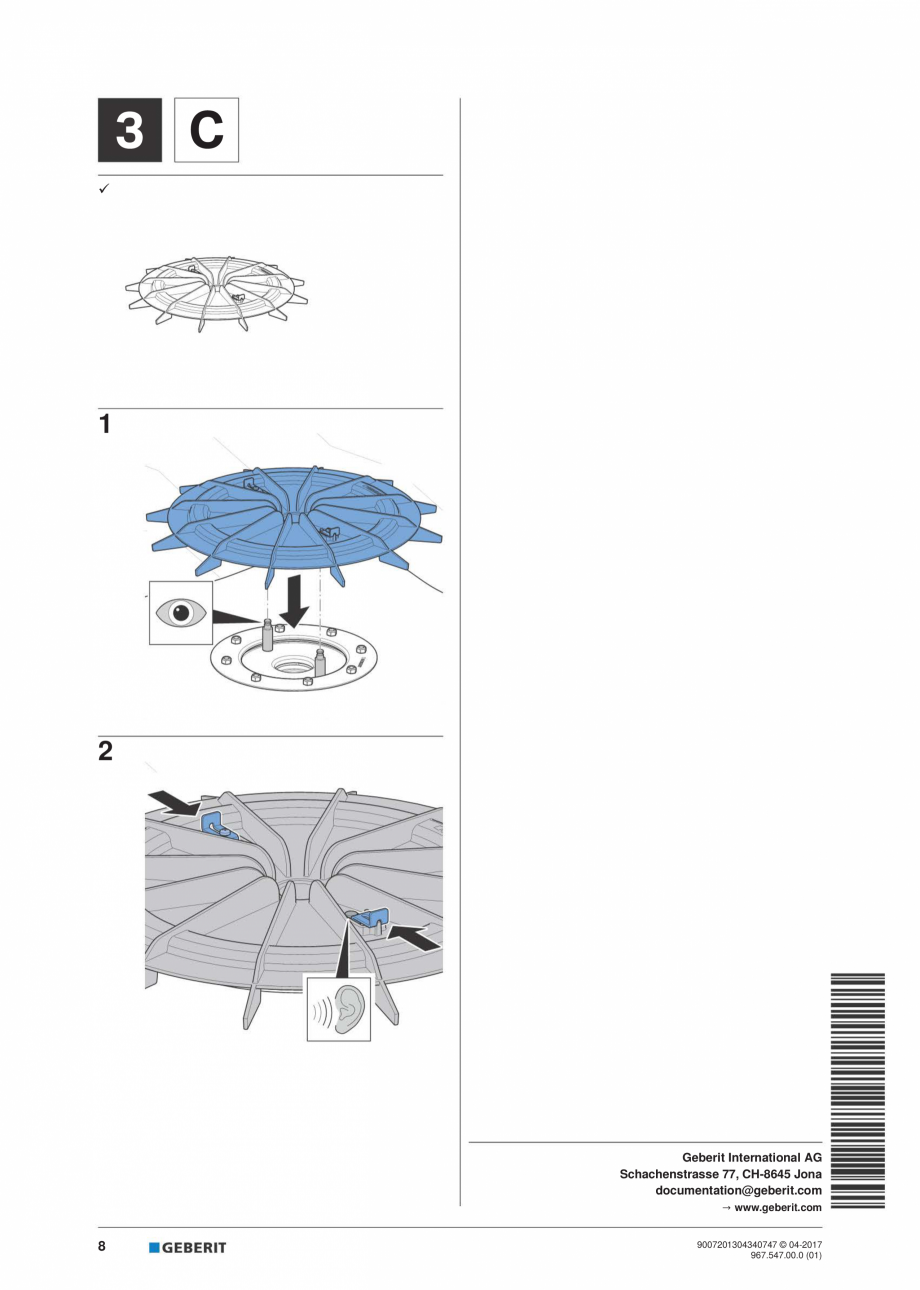 Pagina 8-Scheme pentru instalare - receptor de terasa  GEBERIT Geberit Pluvia Instructiuni montaj, utilizare ...