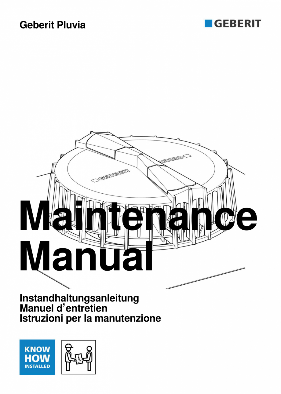 Pagina 1-Manual cu instructiuni pentru lucrari de intretinere pentru receptor de terasa  GEBERIT Geberit...
