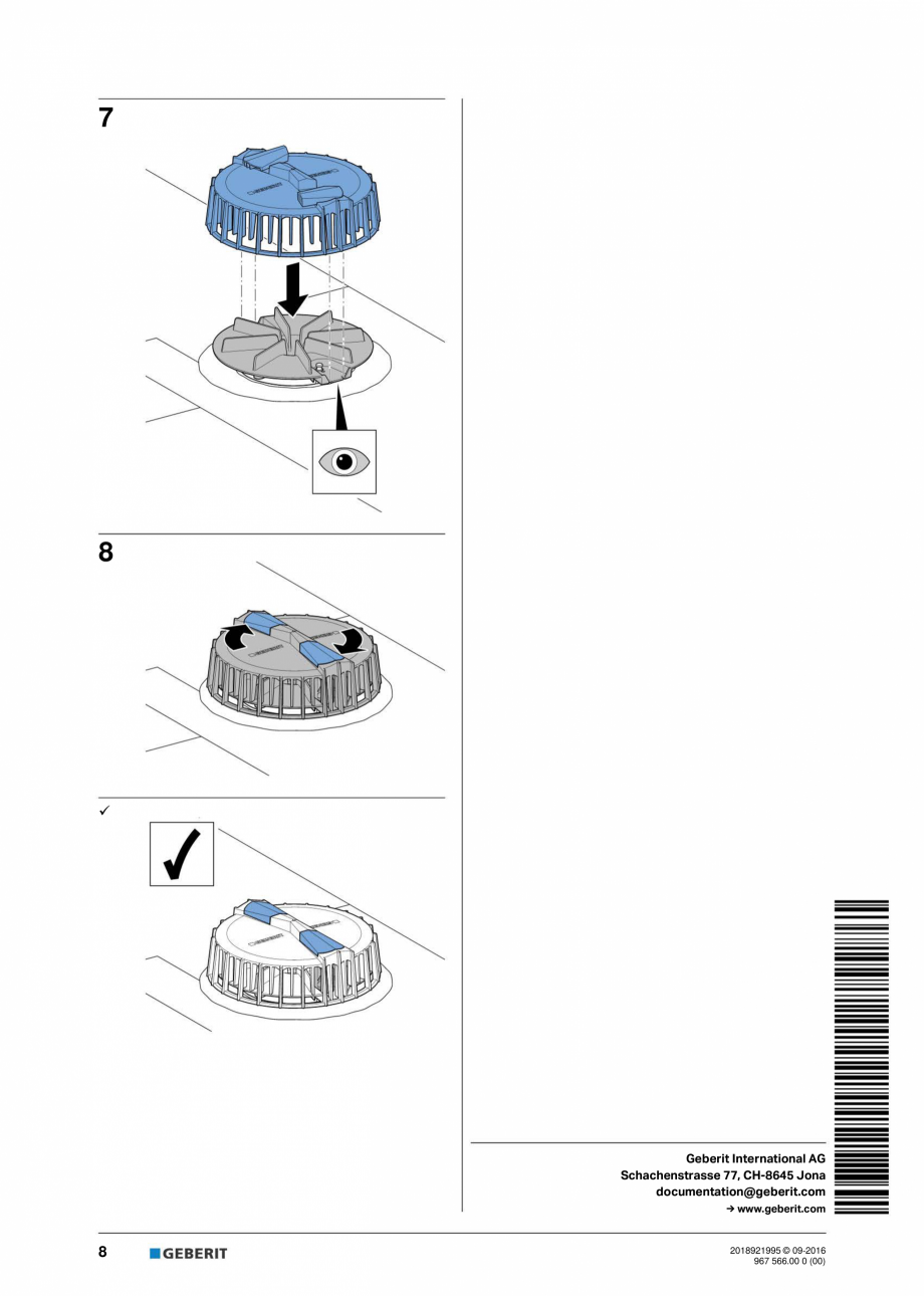 Pagina 8-Manual cu instructiuni pentru lucrari de intretinere pentru receptor de terasa  GEBERIT Geberit...