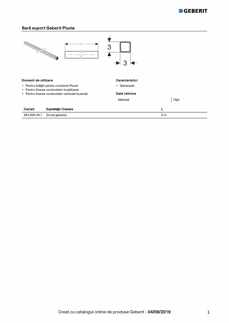 Pagina 1-Bara suport Geberit Pluvia  - L5m GEBERIT Fisa tehnica Romana Bară suport Geberit Pluvia

Domenii...