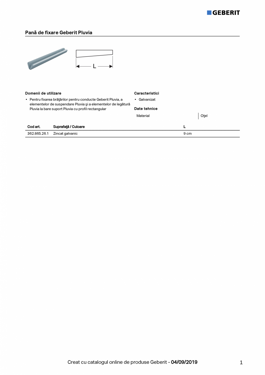 Pagina 1-Pana de fixare  GEBERIT Geberit Pluvia Fisa tehnica Romana Pană de fixare Geberit Pluvia

Domenii...