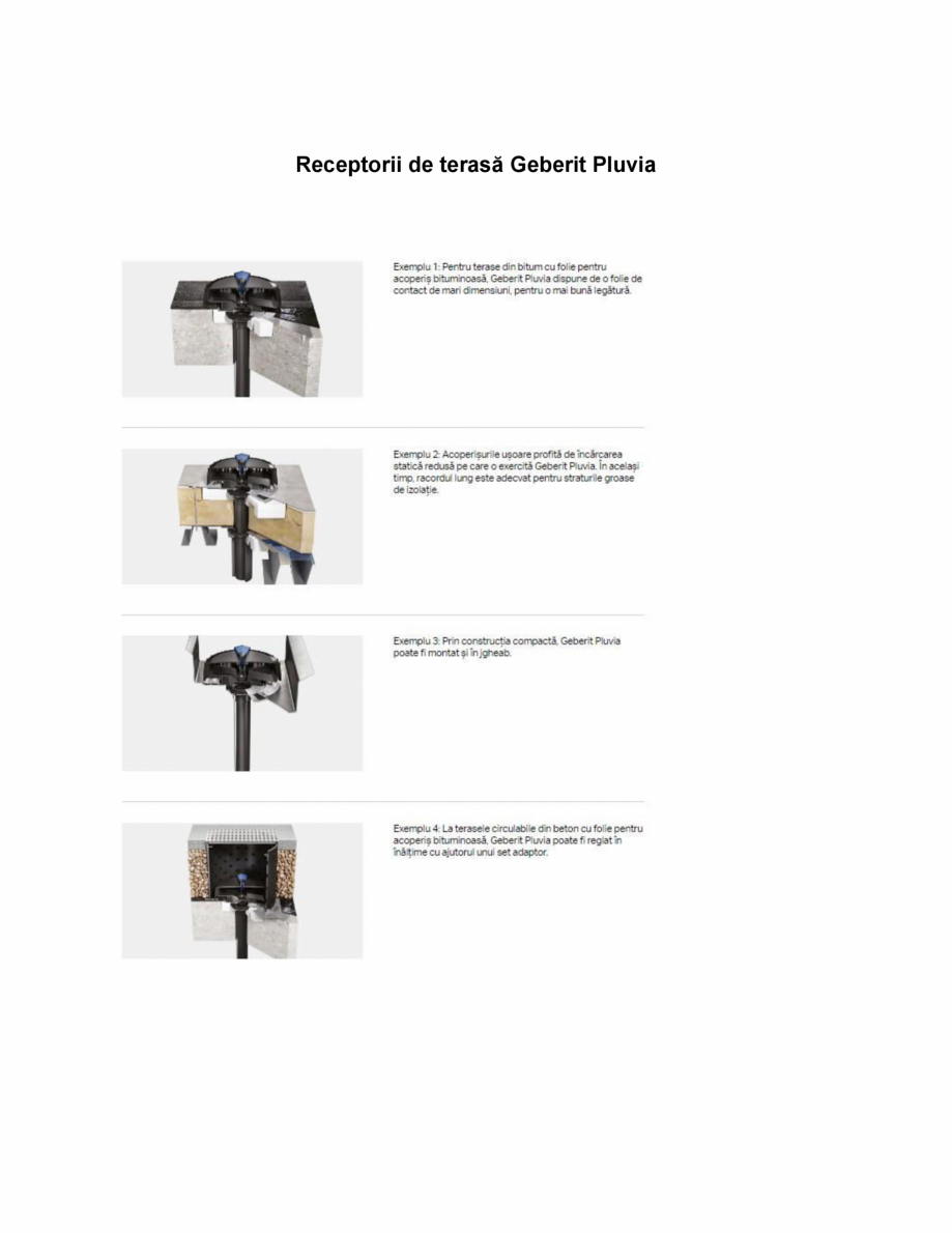 Pagina 1-Receptorii de terasa Geberit Pluvia GEBERIT Catalog, brosura Romana Receptorii de terasă Geberit...