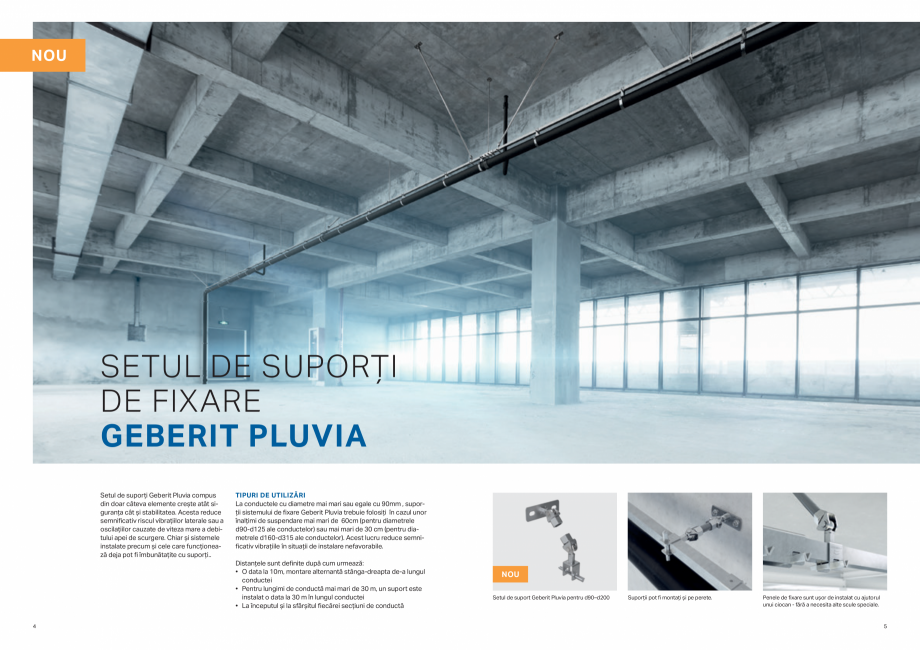 Pagina 3-Sistem de fixare Geberit Pluvia - un sistem simplu, un montaj sigur GEBERIT Catalog, brosura Romana ...