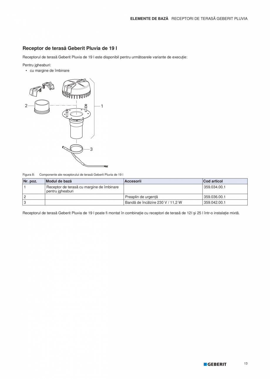 Pagina 14-Geberit Pluvia - Manual GEBERIT Catalog, brosura Romana r de terasă prefabricaţi Geberit Pluvia...