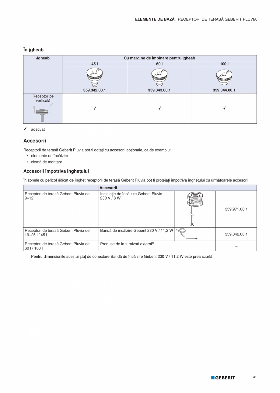 Pagina 32-Geberit Pluvia - Manual GEBERIT Catalog, brosura Romana terasă Geberit Pluvia de
60 l / 100 l
...