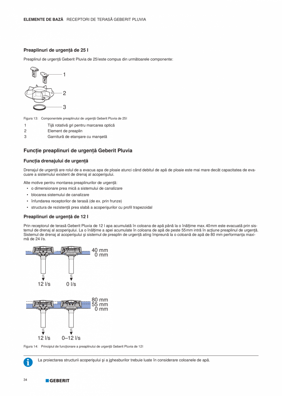 Pagina 35-Geberit Pluvia - Manual GEBERIT Catalog, brosura Romana inurilor de urgenţă:
• o dimensionare...