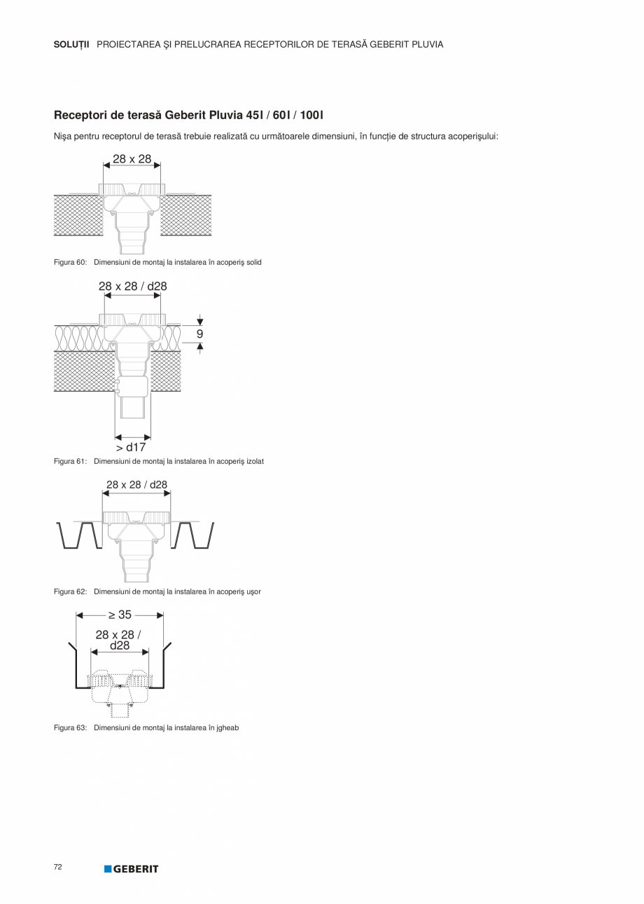 Pagina 73-Geberit Pluvia - Manual GEBERIT Catalog, brosura Romana ra 41: Instalarea înainte de betonare
...