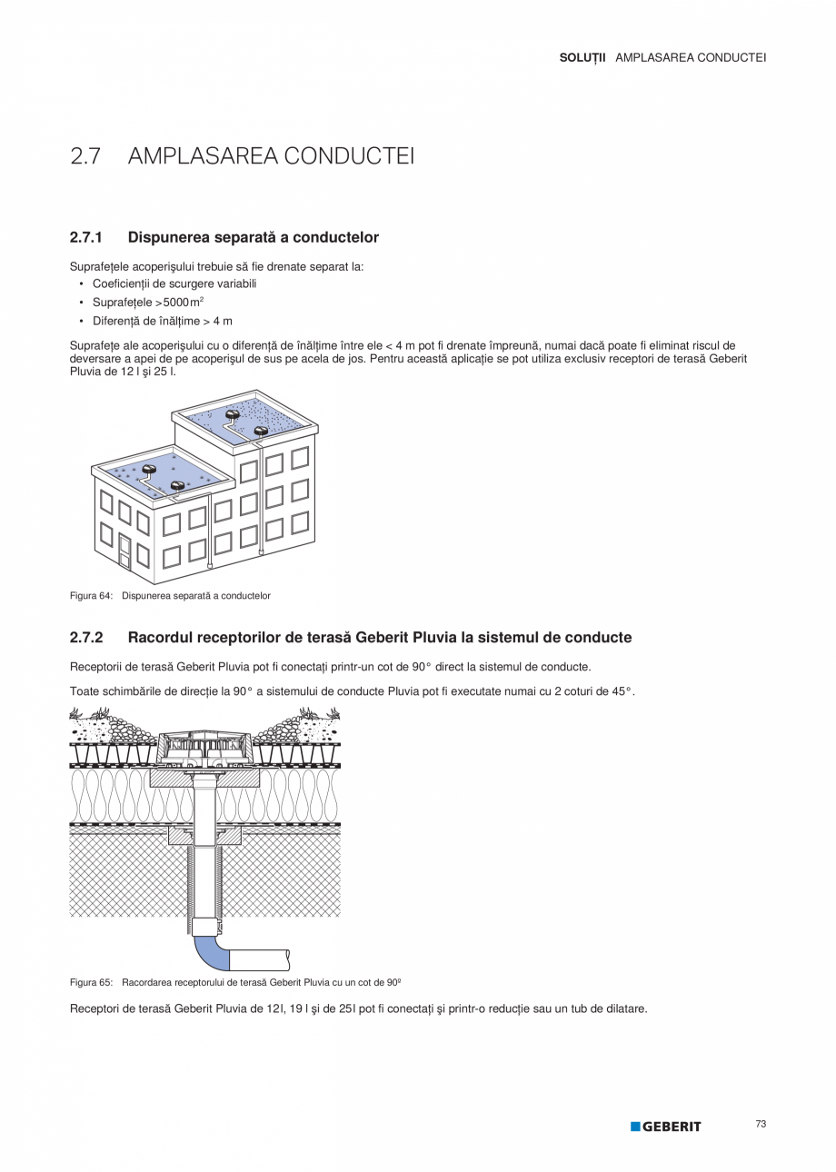 Pagina 74-Geberit Pluvia - Manual GEBERIT Catalog, brosura Romana tă cu următoarele dimensiuni:

...