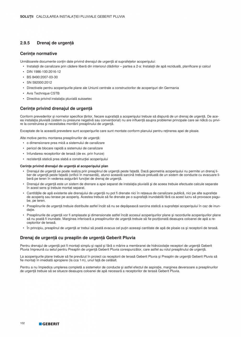 Pagina 103-Geberit Pluvia - Manual GEBERIT Catalog, brosura Romana stanţa între brăţările pentru conductă...