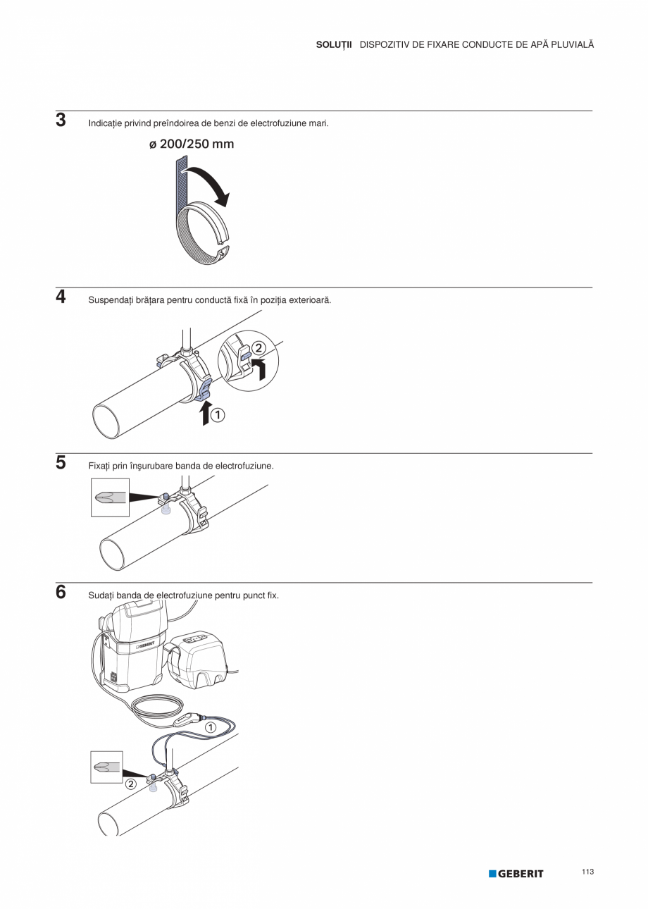 Pagina 114-Geberit Pluvia - Manual GEBERIT Catalog, brosura Romana laţia pluvială (sistem cu presiune...