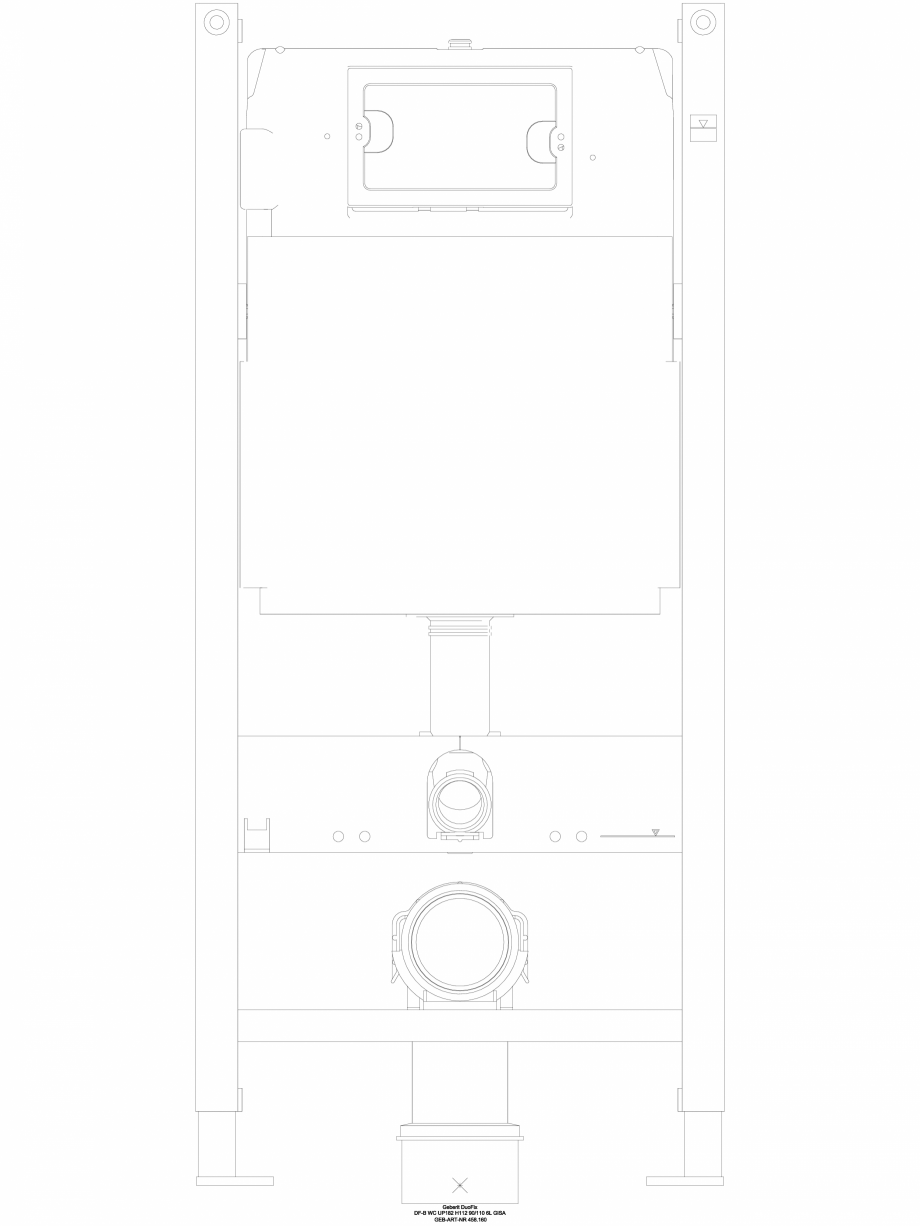 Pagina 1-CAD-DWG Pachet de renovare cu rezervor incastrat GEBERIT Detaliu de produs Duofix, Delta 