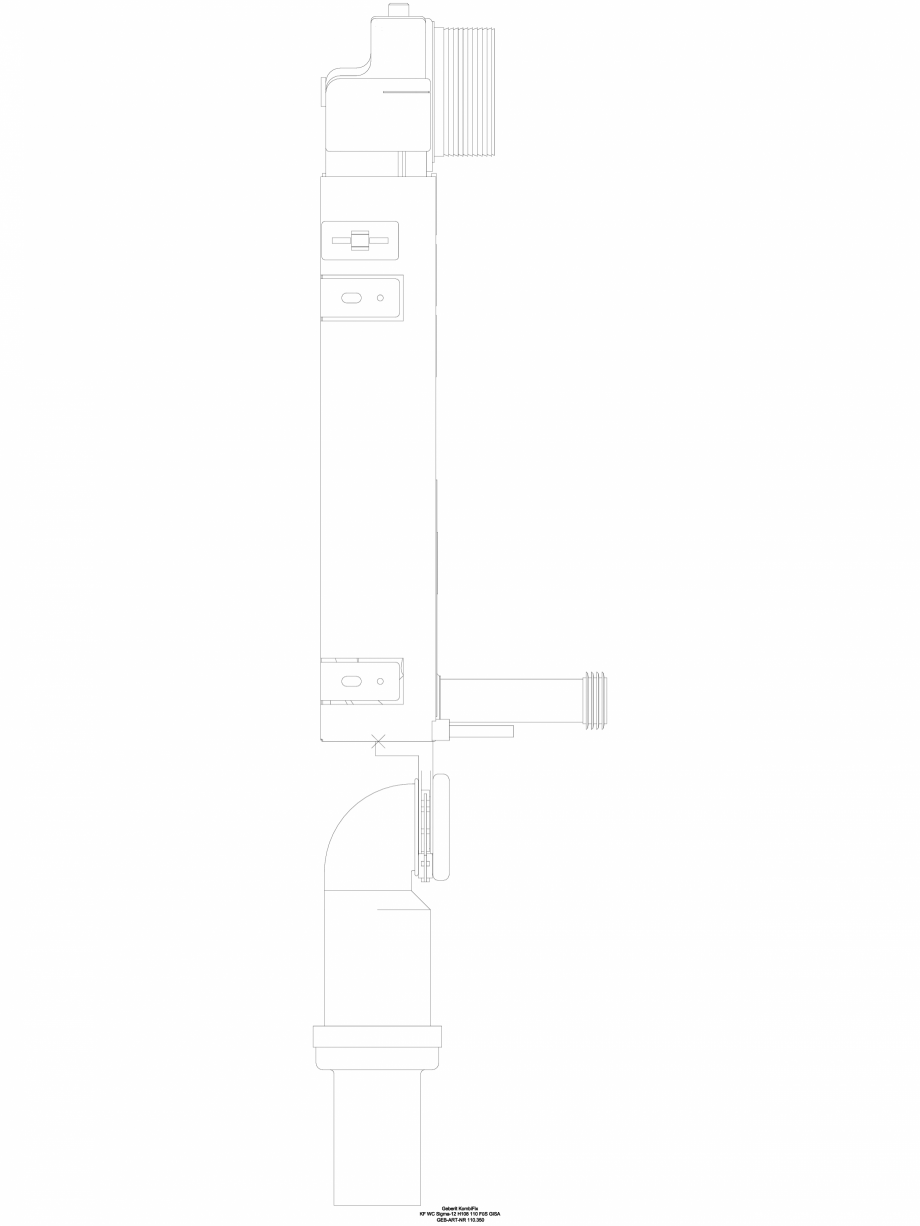 Pagina 1 - CAD-DWG Element de instalare WC - vedere din lateral GEBERIT Detaliu de produs  Sigma 8, ...