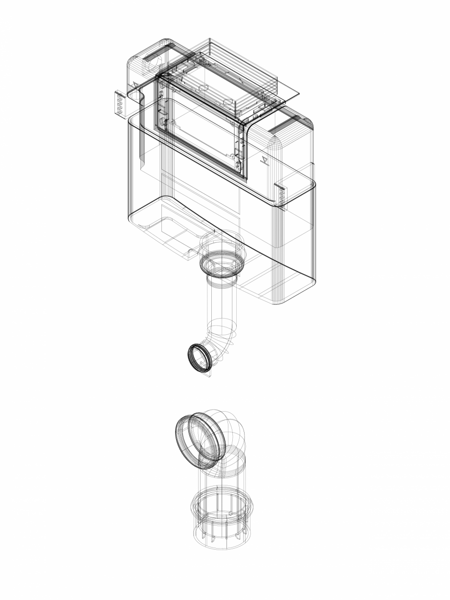 Pagina 1 - CAD-DWG Rezervor incastrat Geberit Omega 12 cm, 6 /3 litri, inaltime de montare 98 cm cod...