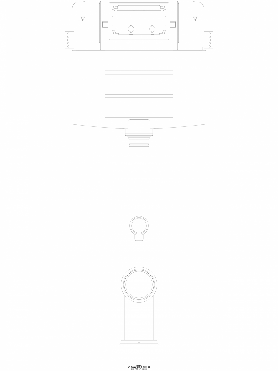 Pagina 1-CAD-DWG Rezervor incastrat Geberit Omega 12 cm, 6/3 litri, inaltime de montare 106 cm cod 109.060.00...