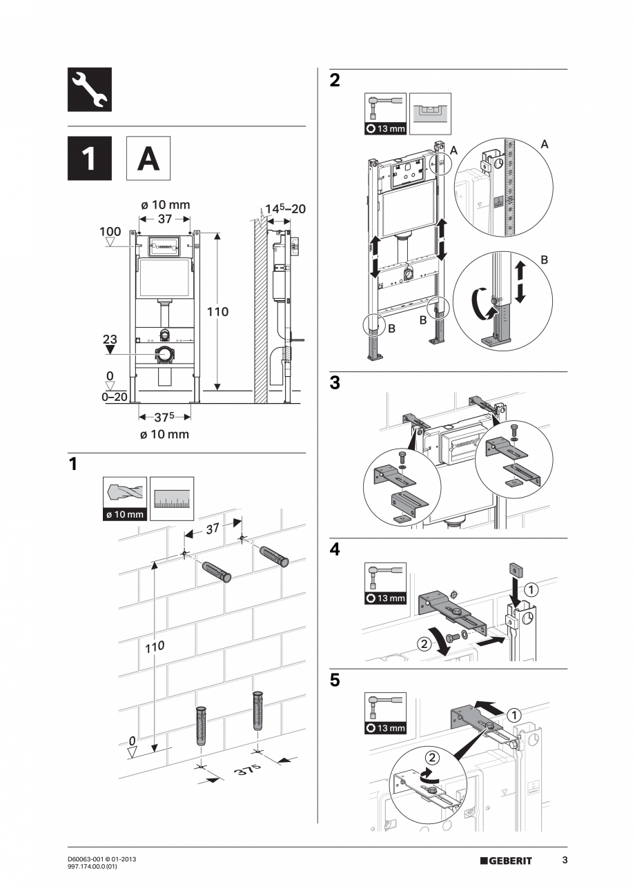 Pagina 3-Manual de instalare rezervoare incastrate GEBERIT Duofix, Delta Instructiuni montaj, utilizare...