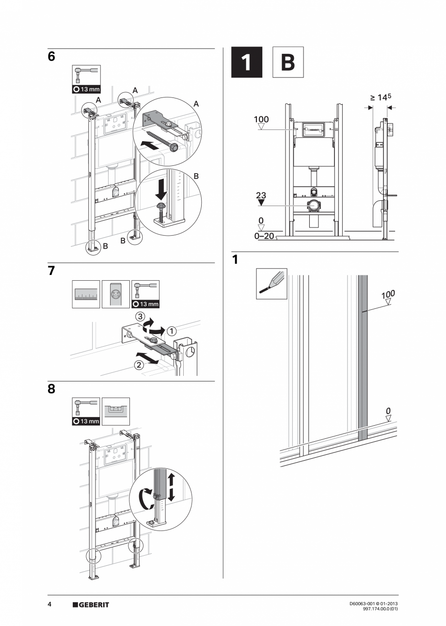 Pagina 4-Manual de instalare rezervoare incastrate GEBERIT Duofix, Delta Instructiuni montaj, utilizare...