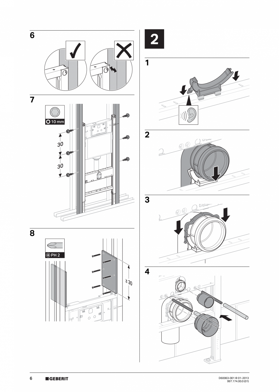 Pagina 6-Manual de instalare rezervoare incastrate GEBERIT Duofix, Delta Instructiuni montaj, utilizare...