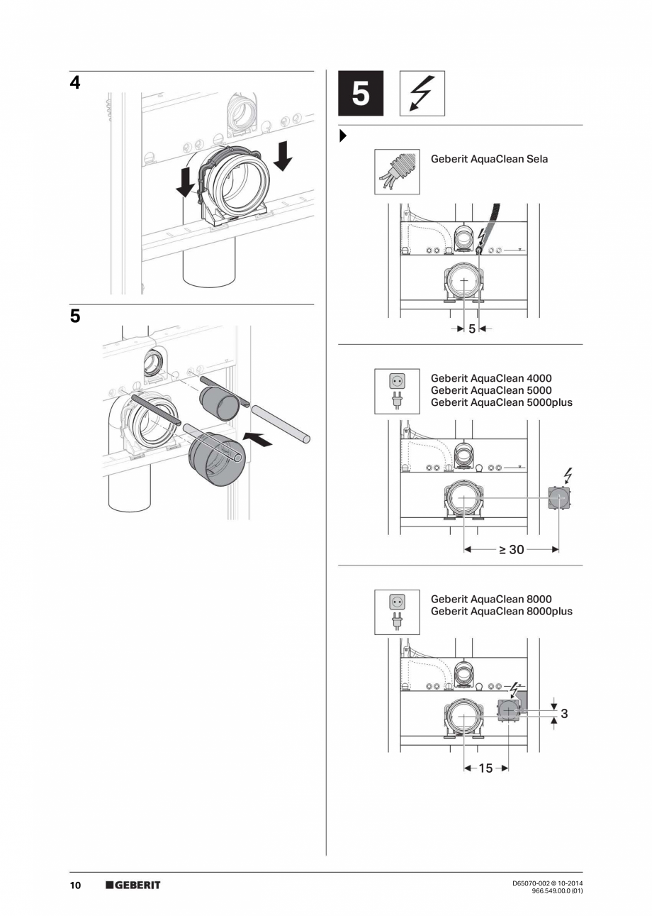 Pagina 10 - Manual de instalare rezervoare incastrate GEBERIT Duofix, Omega Instructiuni montaj,...