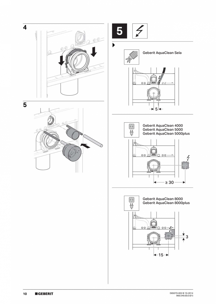 Pagina 10-Manual de instalare rezervoare incastrate GEBERIT Duofix, Omega Instructiuni montaj, utilizare...