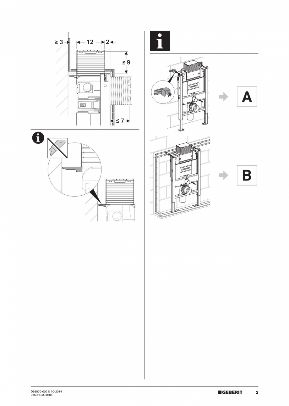 Pagina 3 - Manual de instalare rezervoare incastrate GEBERIT Duofix, Omega Instructiuni montaj,...