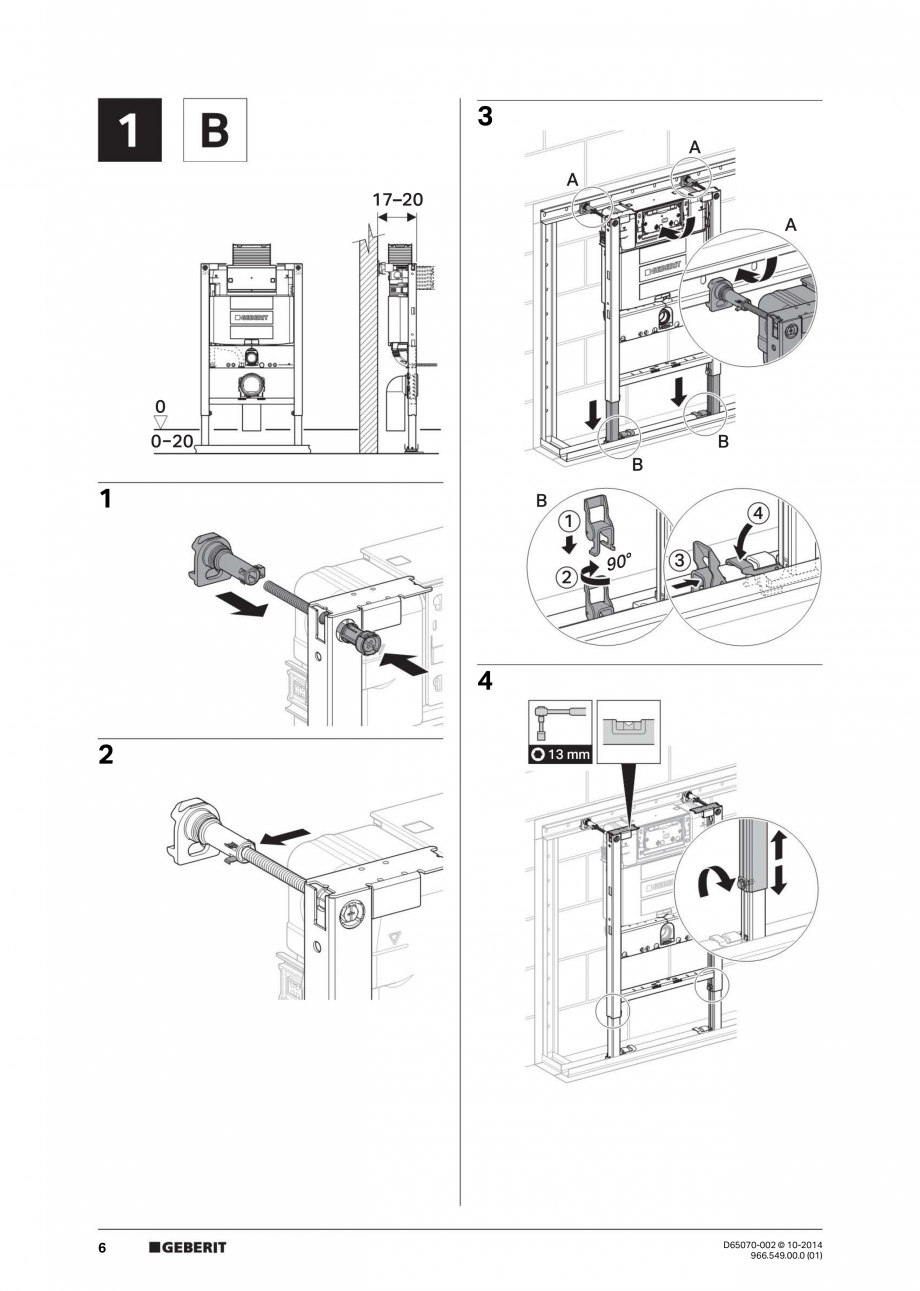 Pagina 6 - Manual de instalare rezervoare incastrate GEBERIT Duofix, Omega Instructiuni montaj,...