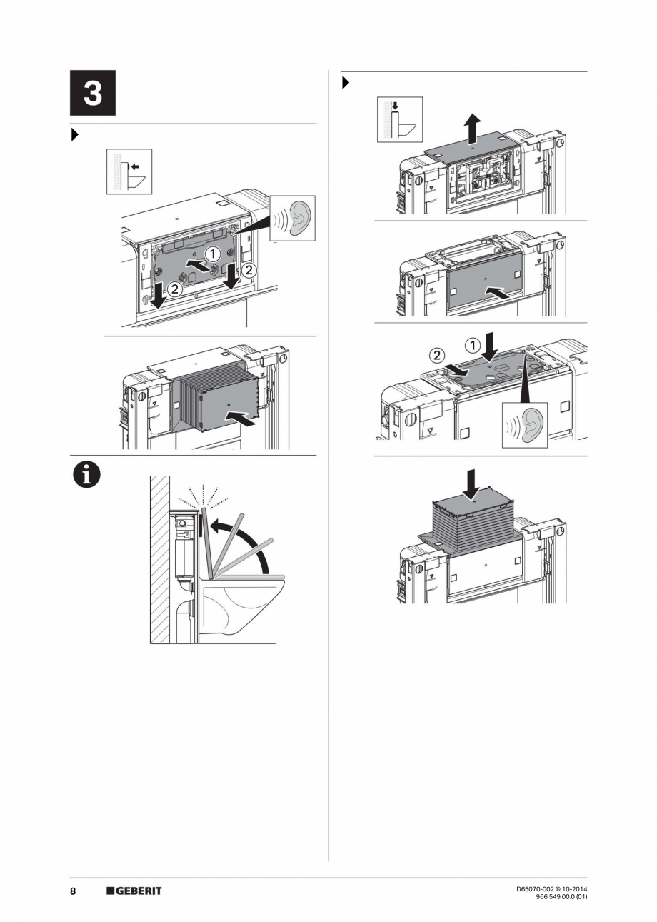 Pagina 8 - Manual de instalare rezervoare incastrate GEBERIT Duofix, Omega Instructiuni montaj,...