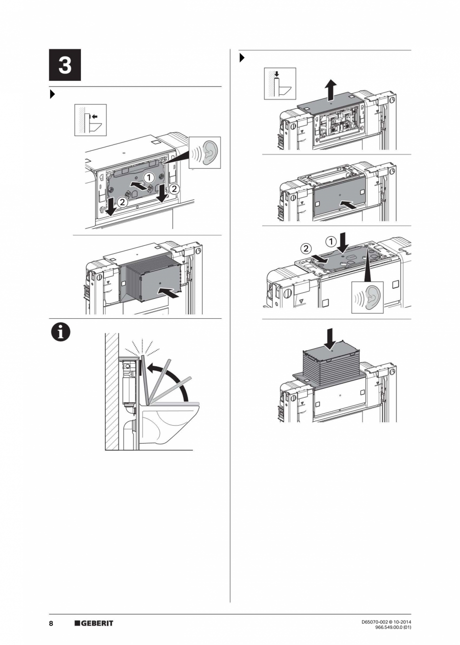 Pagina 8-Manual de instalare rezervoare incastrate GEBERIT Duofix, Omega Instructiuni montaj, utilizare...